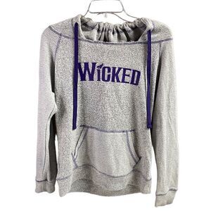 Wicked the Musical Womens Hoodie Pullover Sweatshirt Heather/Purple Grey Small